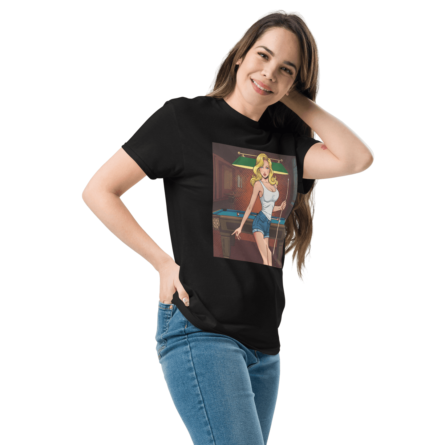 Pinup Girl #5 T-Shirt - Women's - Black - Front