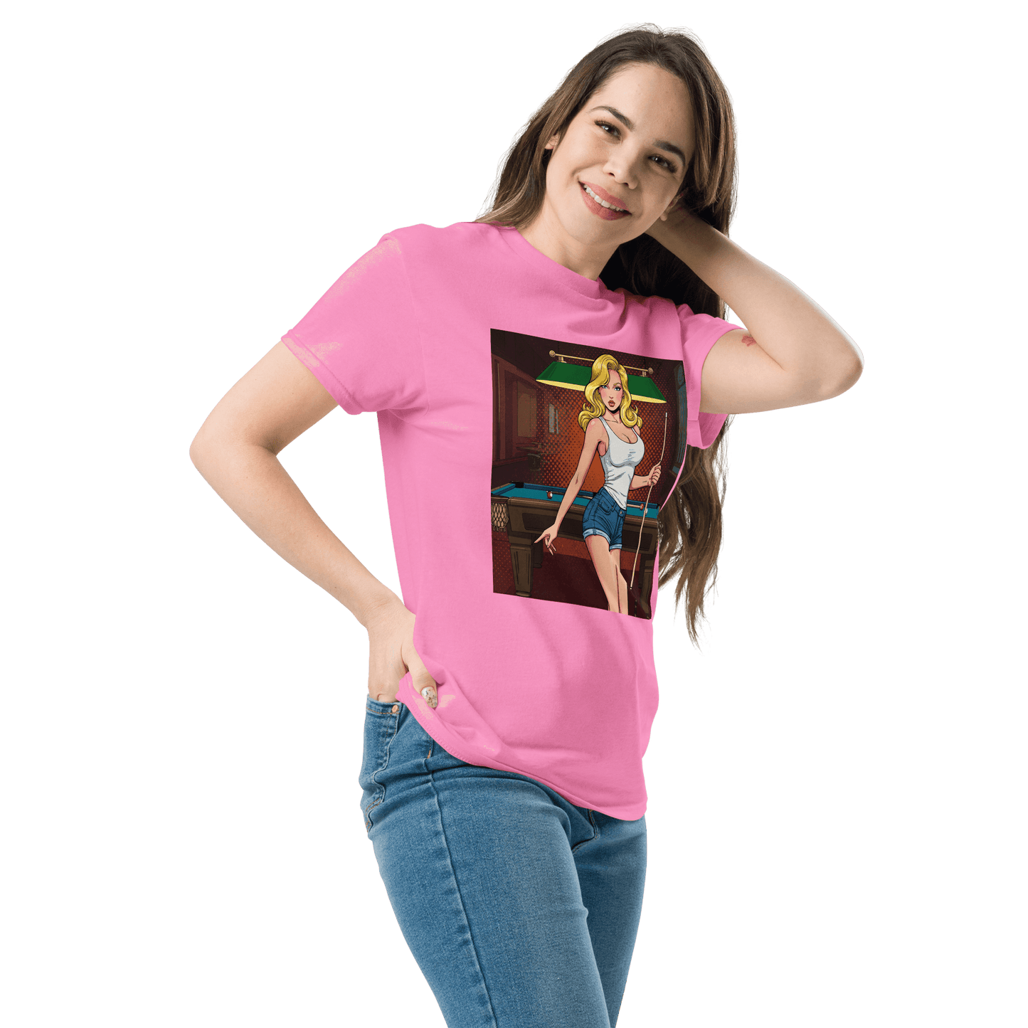 Pinup Girl #5 T-Shirt - Women's - Pink - Front