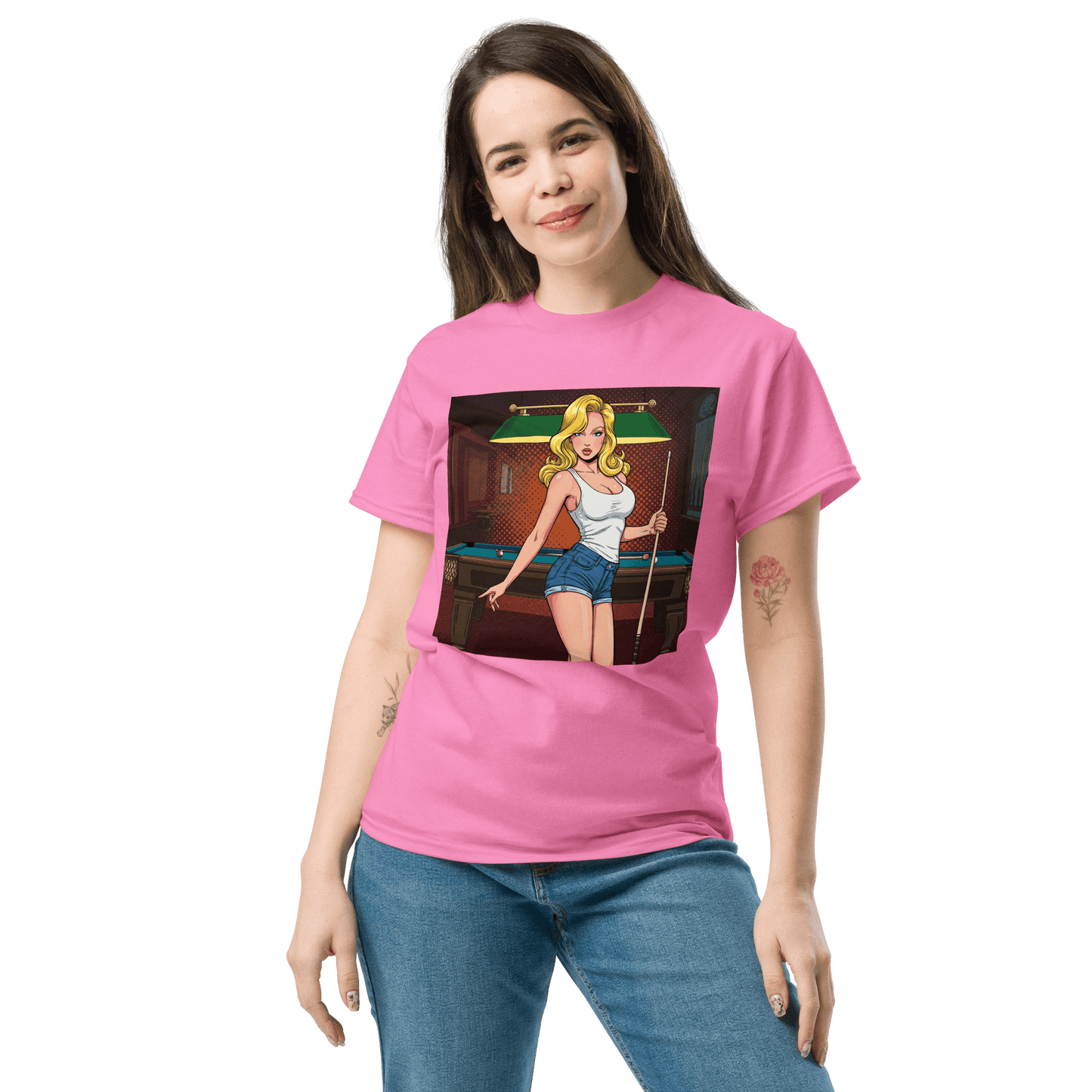 Pinup Girl #5 T-Shirt - Women's - Pink - Front