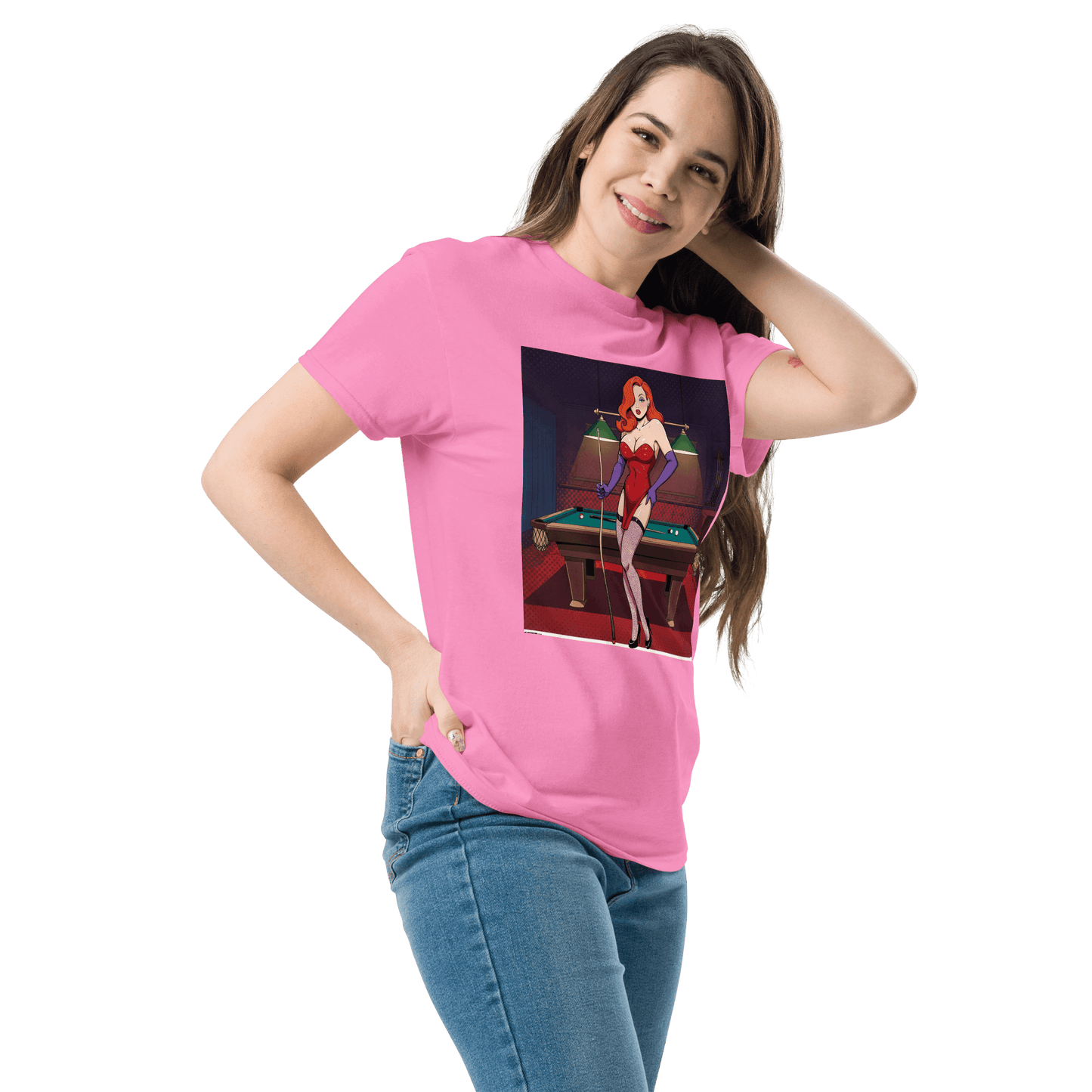 Pinup Girl #7 T-Shirt - Women's - Pink - Front