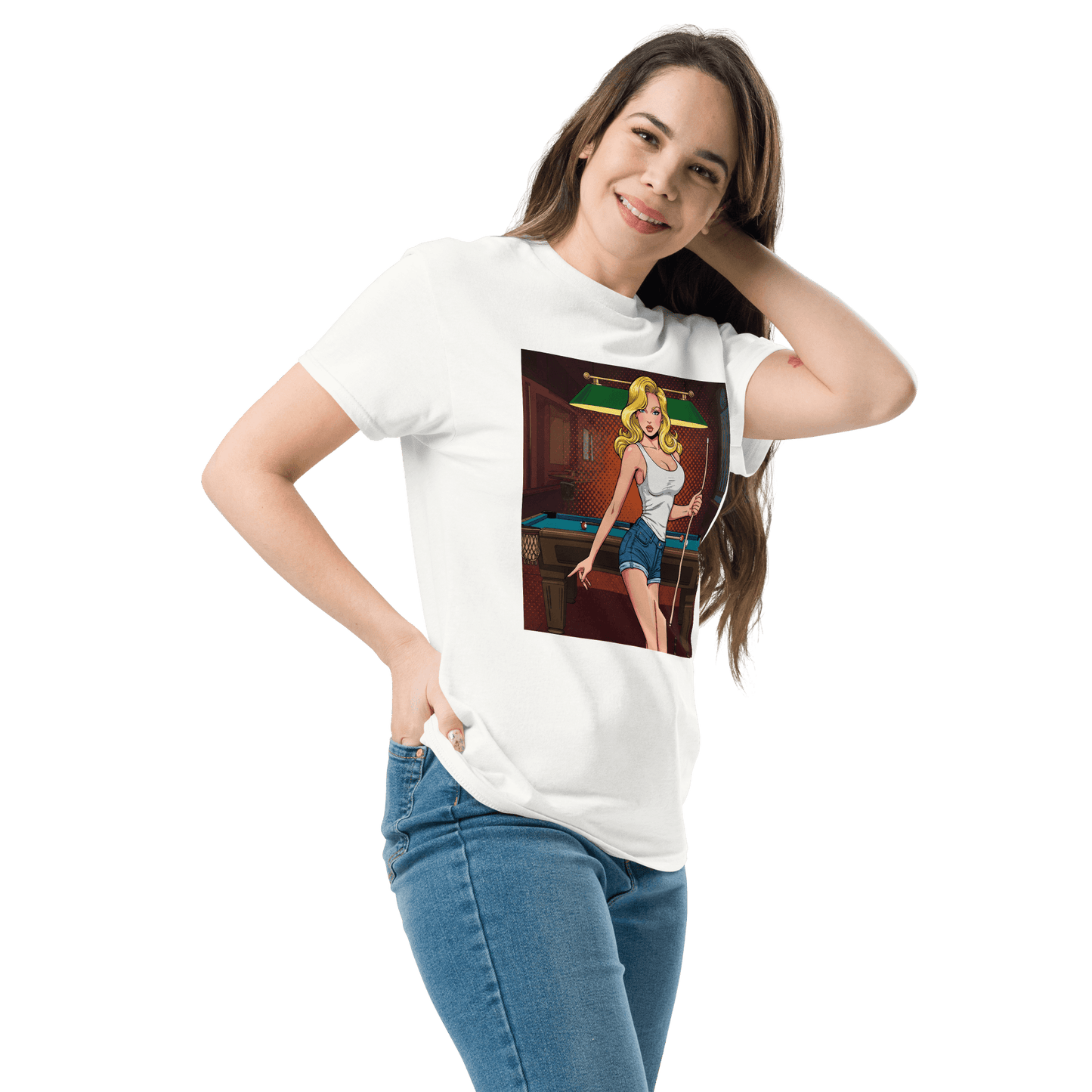 Pinup Girl #5 T-Shirt - Women's - White - Front