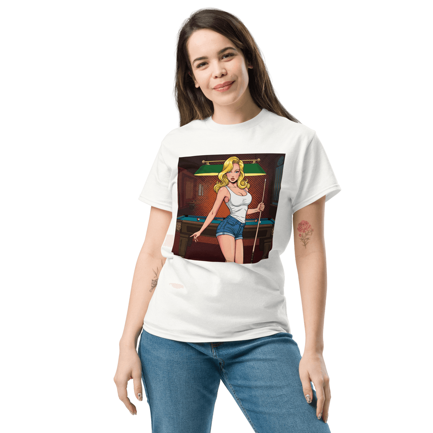 Pinup Girl #5 T-Shirt - Women's - White - Front