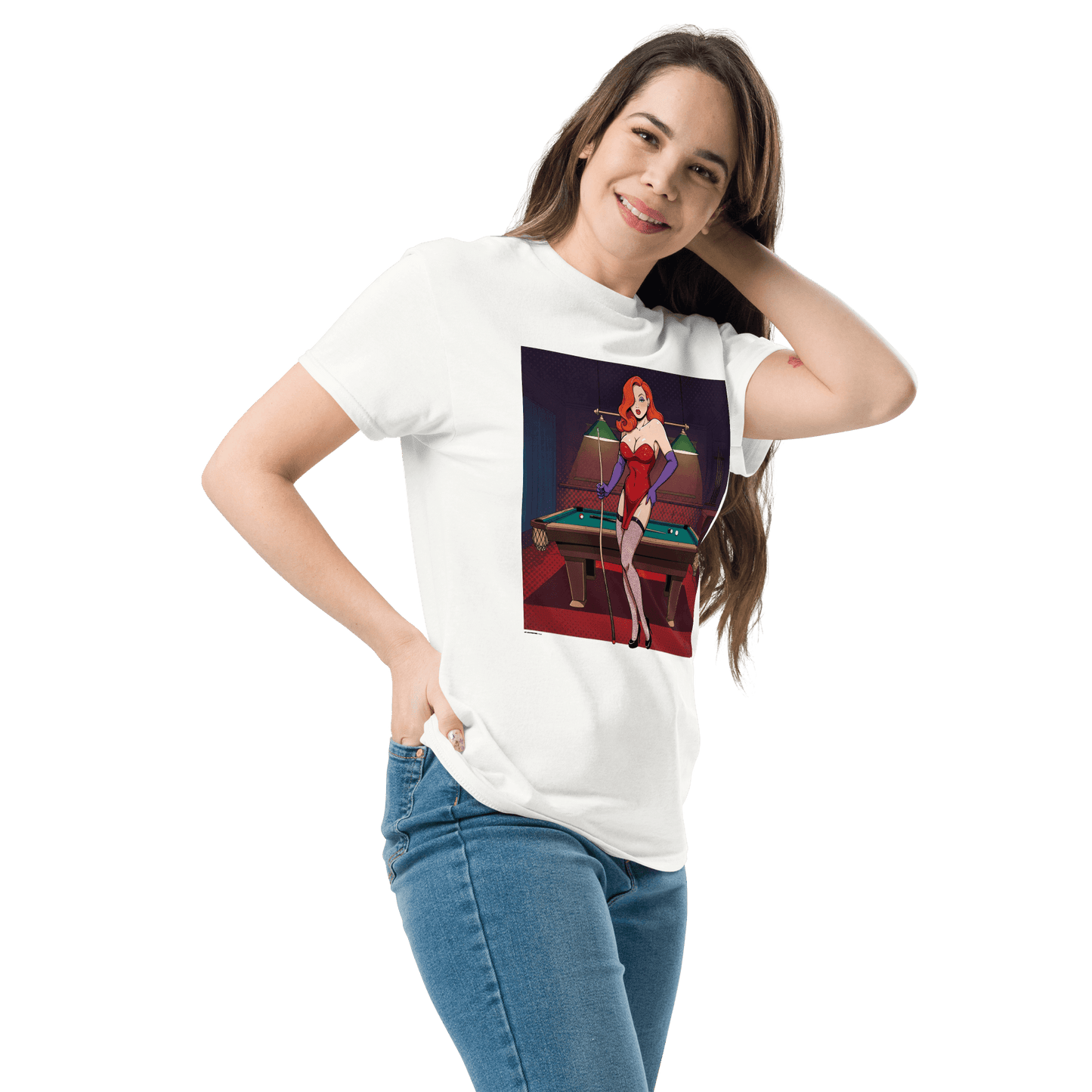 Pinup Girl #7 T-Shirt - Women's - White - Front