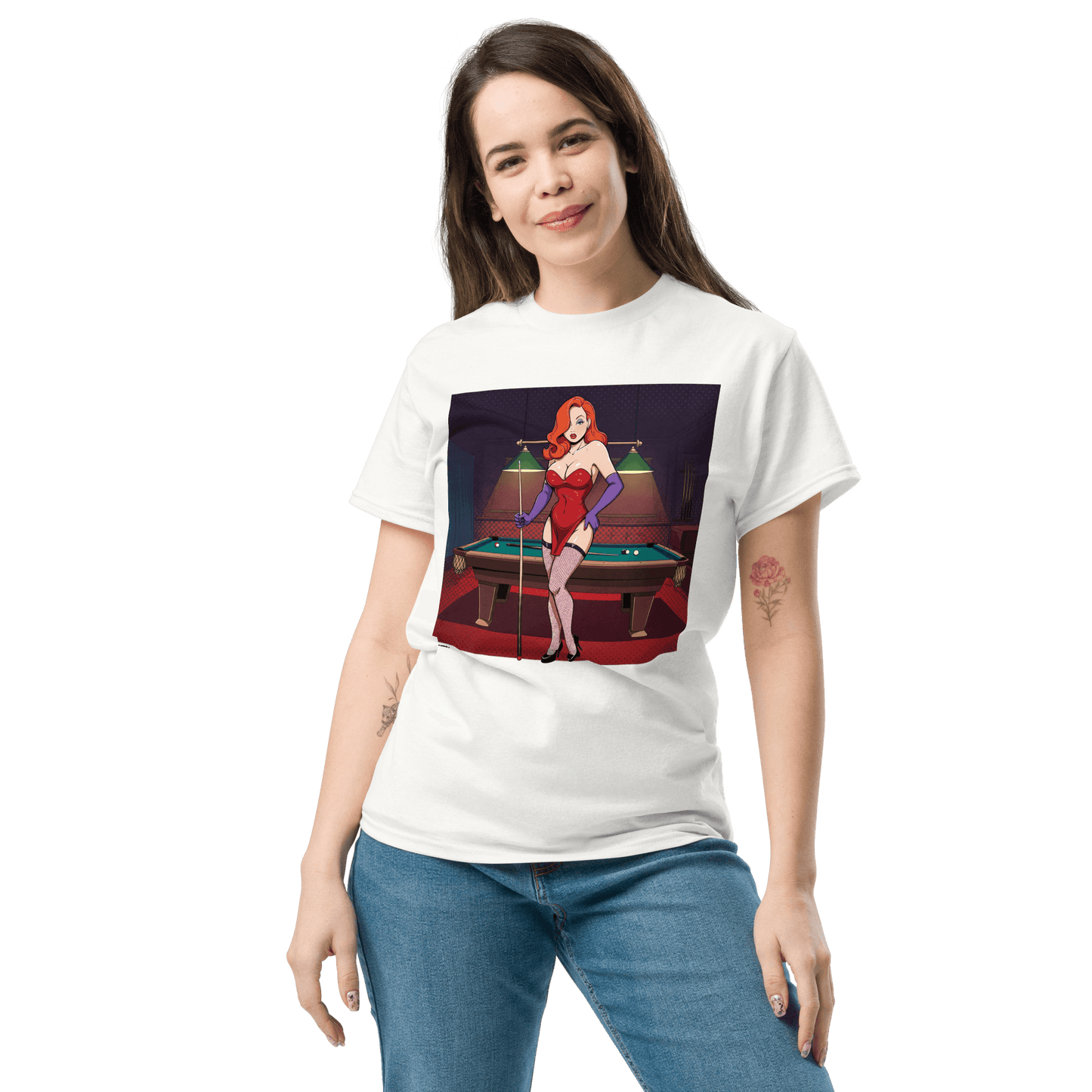 Pinup Girl #7 T-Shirt - Women's - White - Front