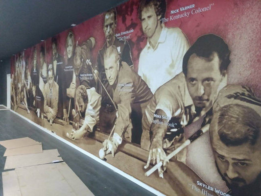 "Legends of Cue Sports" Expanded Wall Mural (Red)